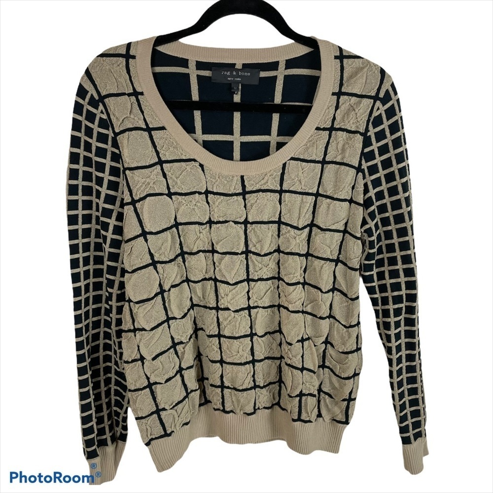 Rag & Bone Plaid Crew Neck Sweater sz med #1191